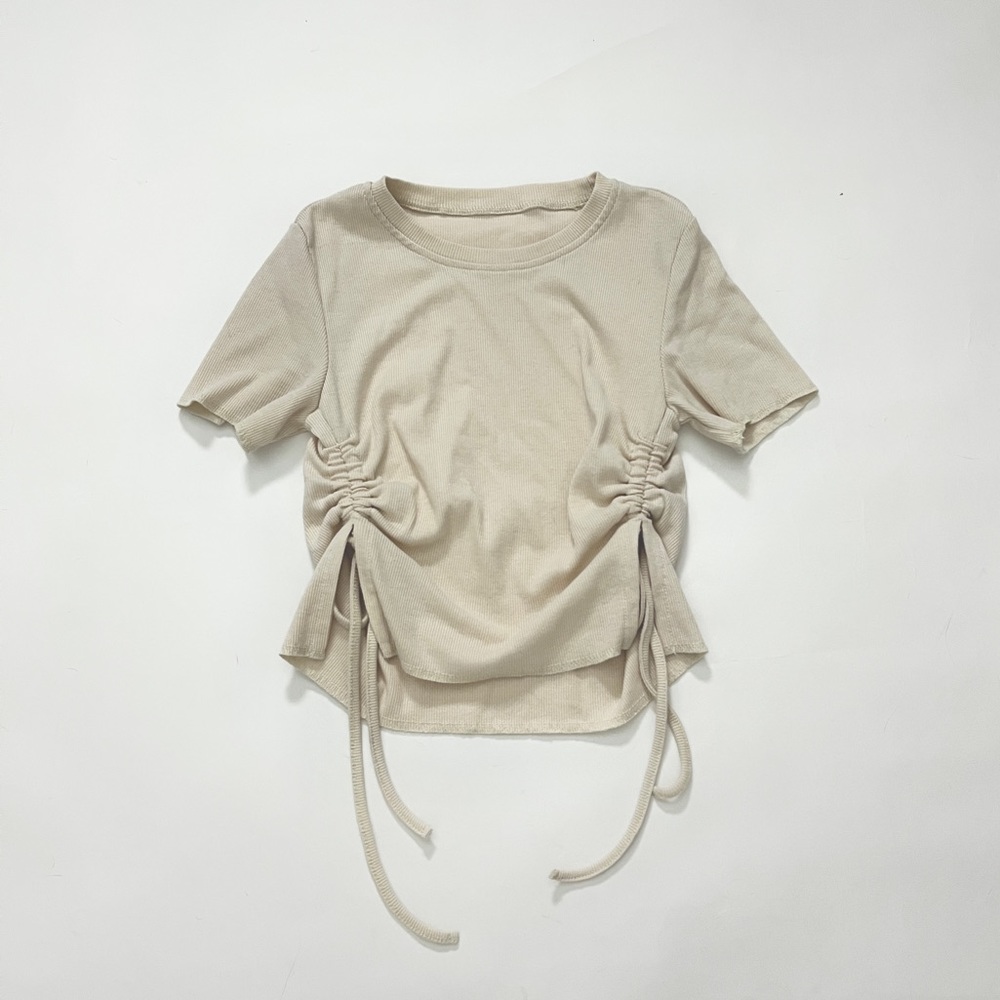Rib ruched crop top (brand new)